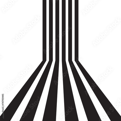 Abstract black and white color stripe background. Room interior vintage with black and with wall and floor line design. vector art image illustration  eps10  easy editable
