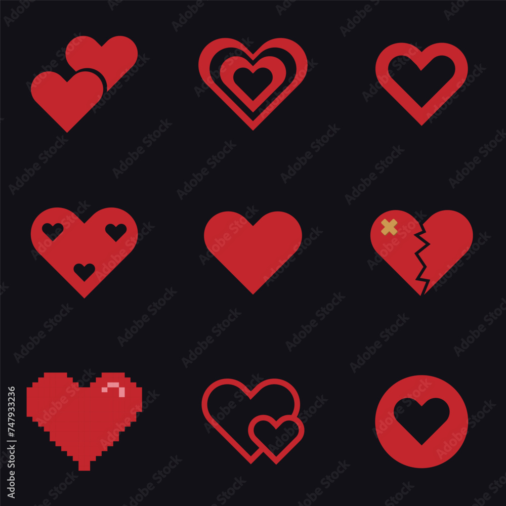 set of hearts set of hearts