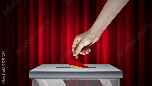 Spain Voting Ballot Box, Animation.Full HD 1920×1080. 08 Second Long. photo