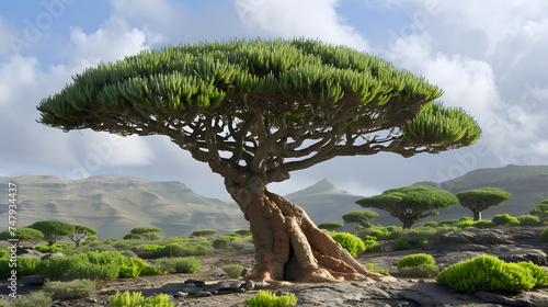 Dragon Blood Tree in the forest greenery photo