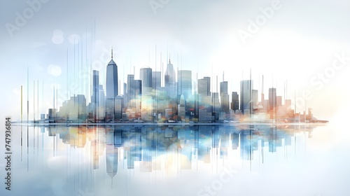 CIty color abstract on white background