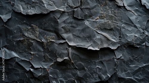 Detailed view of a black rock, suitable for geological or nature themes