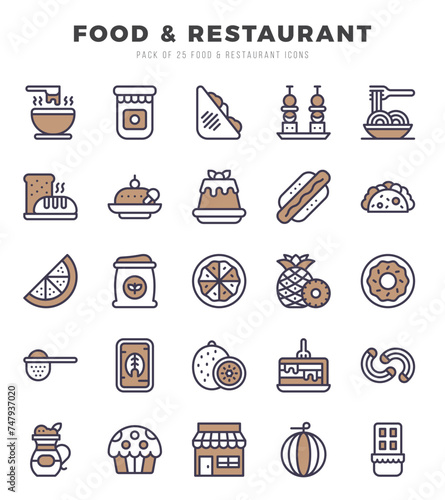 icons set. Food and Restaurant for web. app. vector illustration.