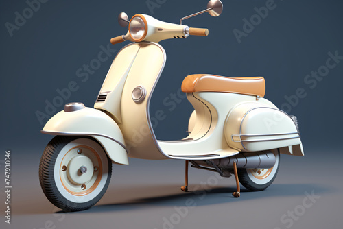 a white and tan scooter