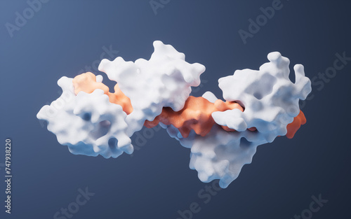 Protein structure with biological concept, 3d rendering. photo