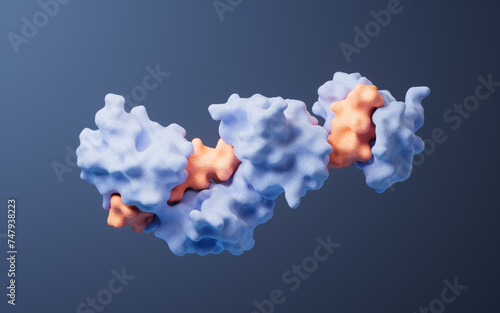 Fototapeta Naklejka Na Ścianę i Meble -  Protein structure with biological concept, 3d rendering.