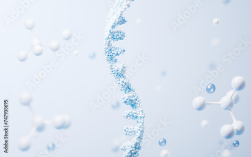 RNA with biological concept, 3d rendering.