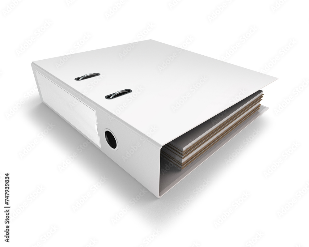 horizontal filled white ring binder isolated with shadow horizontal filled white ring binder isolated with shadow
