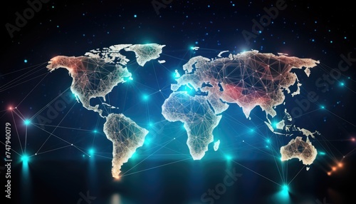 Internet World Wide Web Abstract Map Background