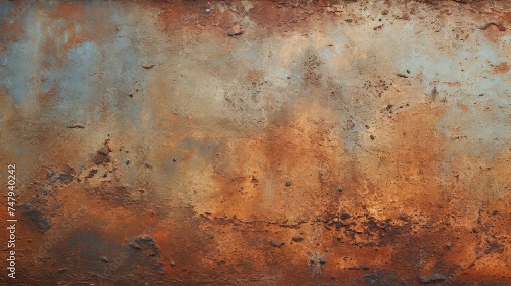 Rusty metal surface with blue sky background, suitable for industrial concepts