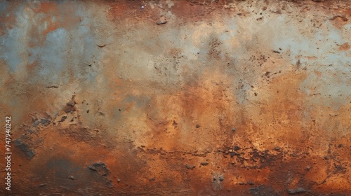 Rusty metal surface with blue sky background, suitable for industrial concepts