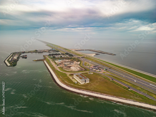 The Afsluitdijk (Closure Dyke) - major dam and causeway in the Netherlands