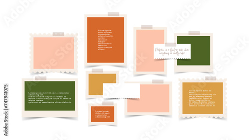 Vector photo collage template moodboard pictures grids vector illustration, vision board	