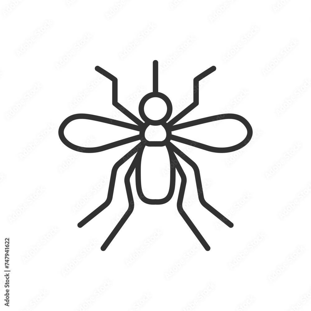Mosquito, linear icon. Line with editable stroke Mosquito, linear icon. Line with editable stroke