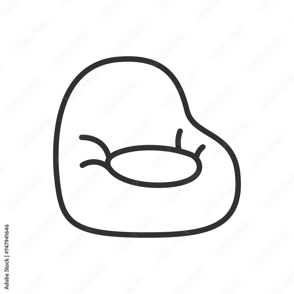 Bean bag chair, linear icon. Line with editable stroke Bean bag chair, linear icon. Line with editable stroke