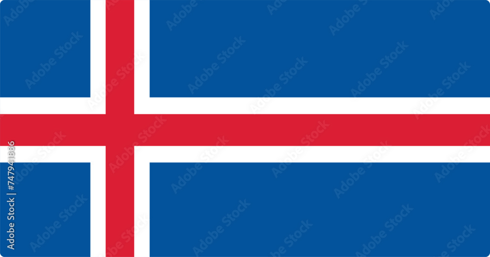 Fototapeta premium vector illustration of the flag of Iceland