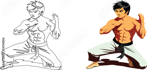 karate master in competition clothing