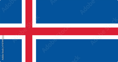 vector illustration of the flag of Iceland photo