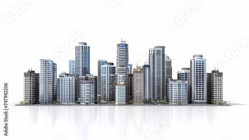 buildings skyling isolated on white background