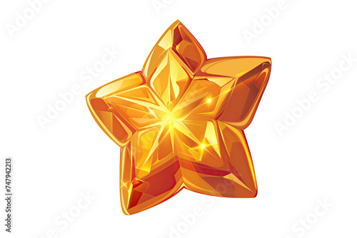 cartoon gold star isolated on white background