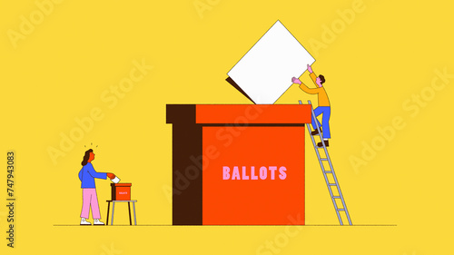 Different sizes of ballots for man and woman  photo