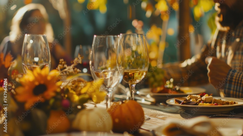 A group of people gathered around a dinner table. Suitable for social events and celebrations A group of people gathered around a dinner table. Suitable for social events and celebrations
