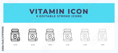 Vitamin vector icon. With different stroke vector illustration.