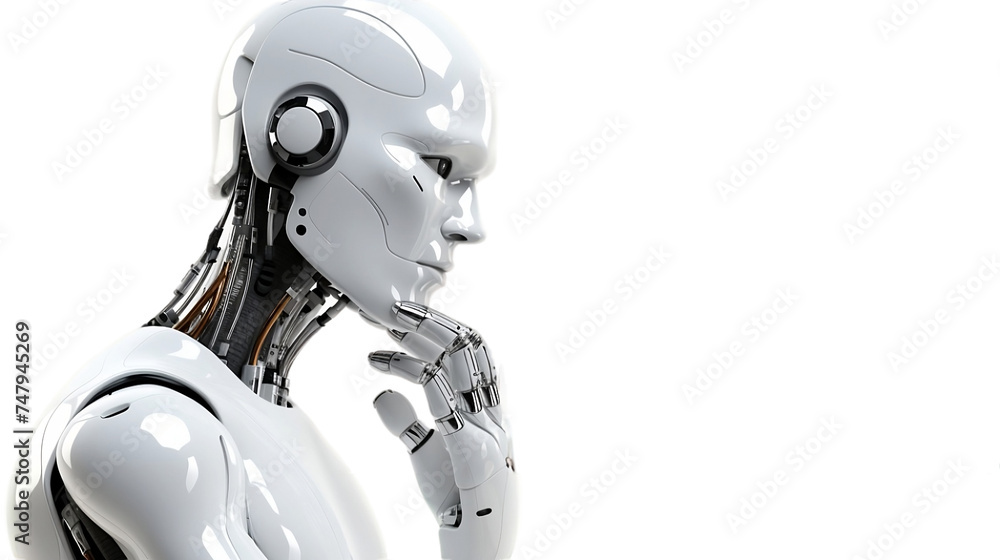 AI Robot Learning from Environment through Sensors Isolated On PNG OR