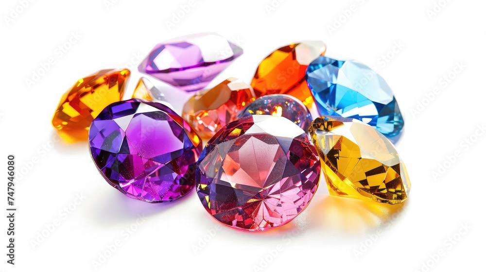 Bright gems isolated on a white background Bright gems isolated on a white background