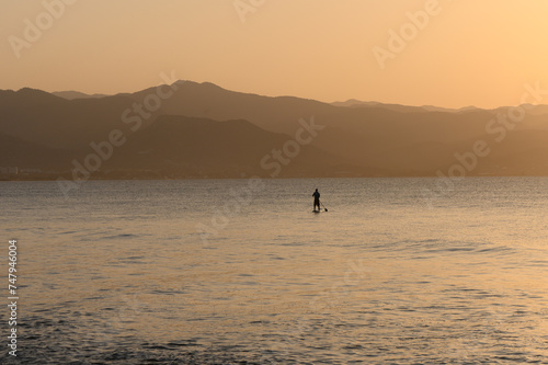 man doing SUP boarding on the Mediterranean Sea 5 © Михаил Шорохов