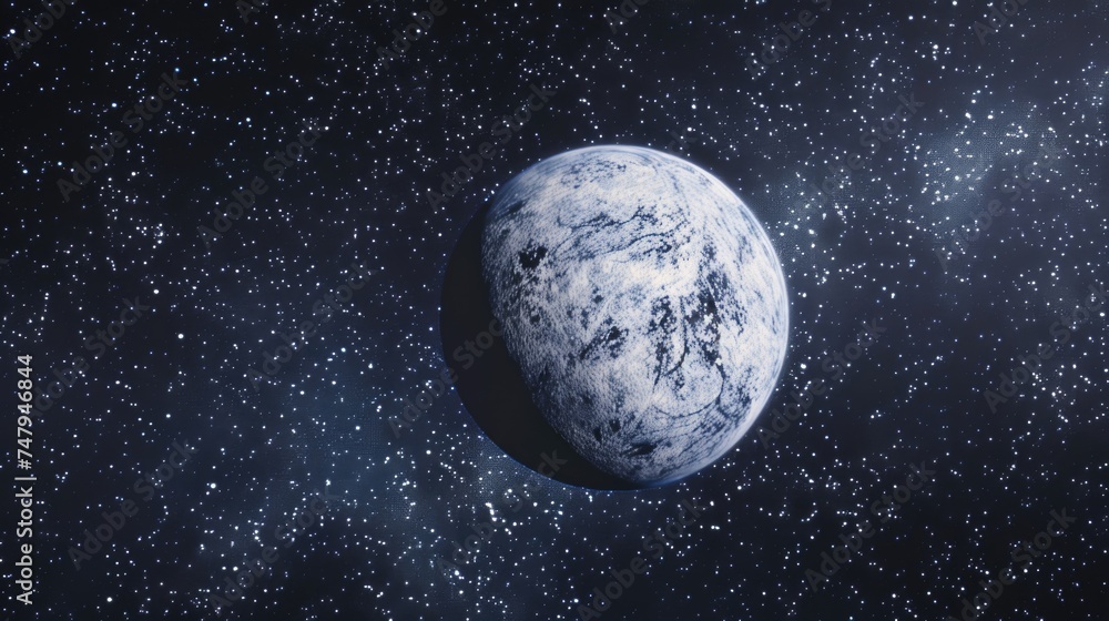 Naklejka premium A large rock in the middle of a star-filled sky. Perfect for celestial backgrounds