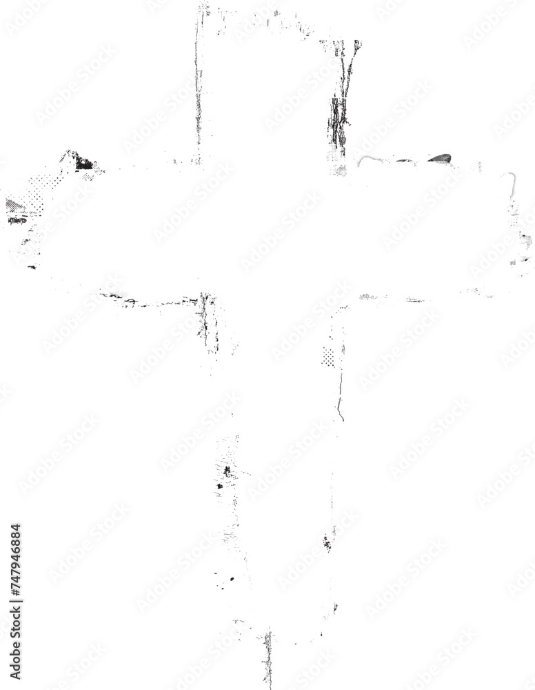 Fototapeta premium Textured Religion Cross . Christian cross . Vector