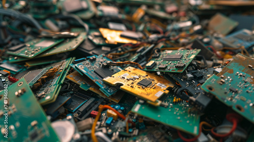 E-waste Heap from Discarded Laptop Parts