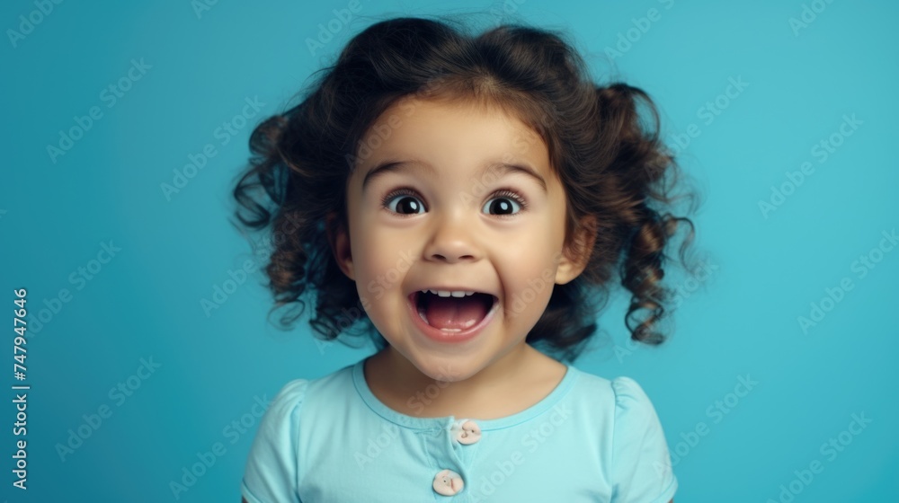 Cheerful little girl with a big smile on her face. Perfect for children's products or family-related designs Cheerful little girl with a big smile on her face. Perfect for children's products or family-related designs