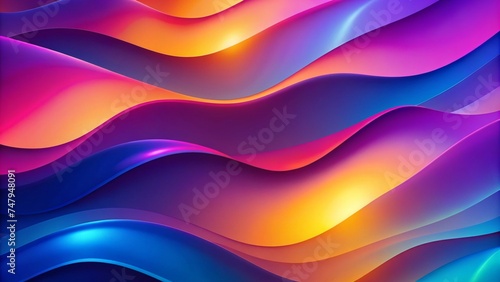 Wallpaper from Wavy Shapes Filled with Colorful Gradient.