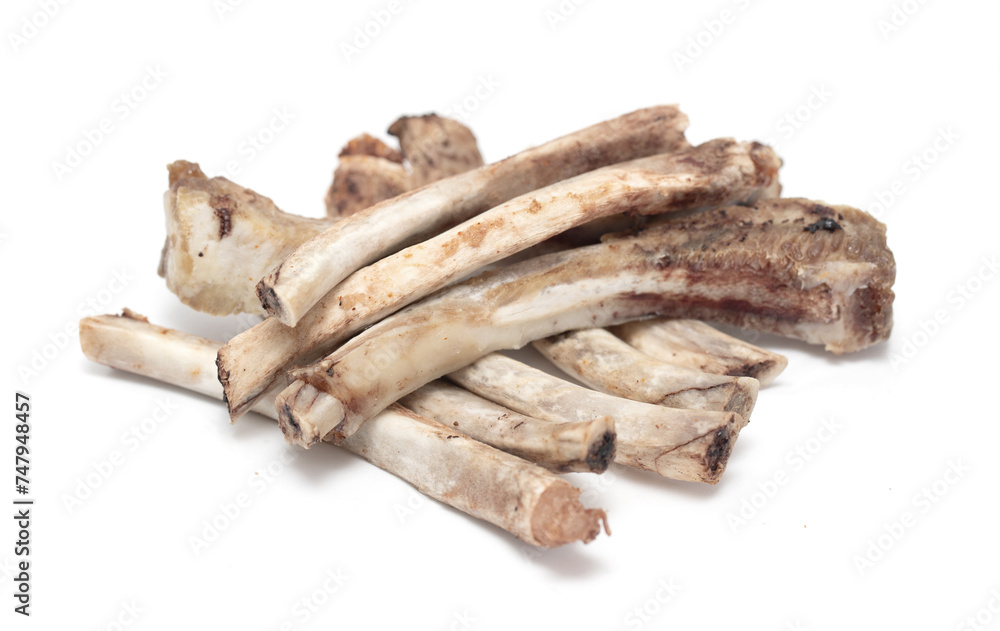 Bones after eating on a white background. Bones after eating on a white background.