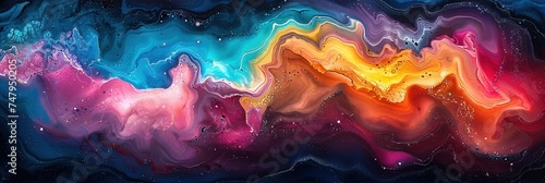 colorful abstract fractal background. creative template design. created with Generative AI