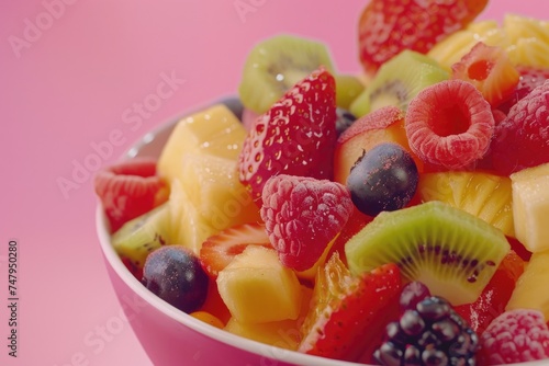 A colorful assortment of fresh fruits in a bowl  perfect for healthy eating concepts