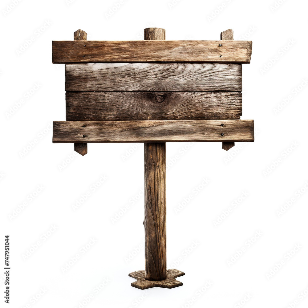Blank empty wooden rustic signage sign board signpost post wood on white background сreated with Generative Ai Blank empty wooden rustic signage sign board signpost post wood on white background сreated with Generative Ai