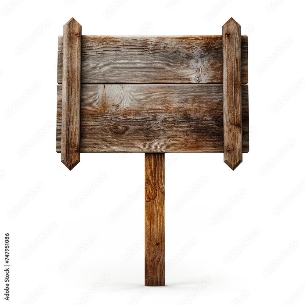 Blank empty wooden rustic signage sign board signpost post wood on white background сreated with Generative Ai Blank empty wooden rustic signage sign board signpost post wood on white background сreated with Generative Ai
