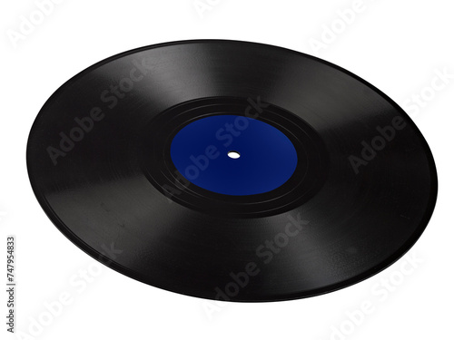 Obraz na płótnie Old vinyl record isolated on white w salonie