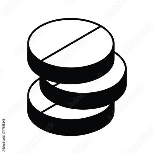 Check this carefully crafted medicine isometric icon, drugs, tablets, pills vector