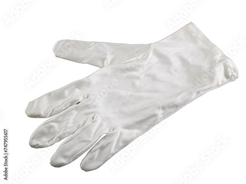 white textile glove. Isolated over black © pbombaert