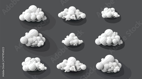 Multiple cloud symbol vector illustration 2D cloud 