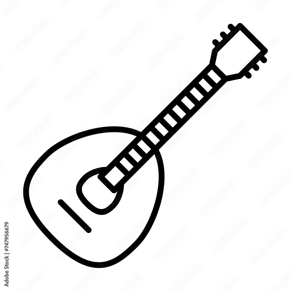Mandolin icon. Music icon in line style Mandolin icon. Music icon in line style