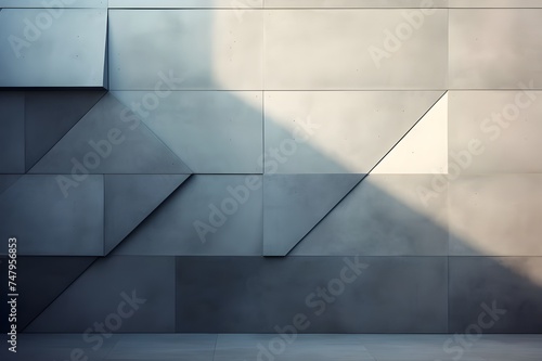 A geometrically inspired, abstract composition featuring the interplay of light and shadow on a concrete facade.