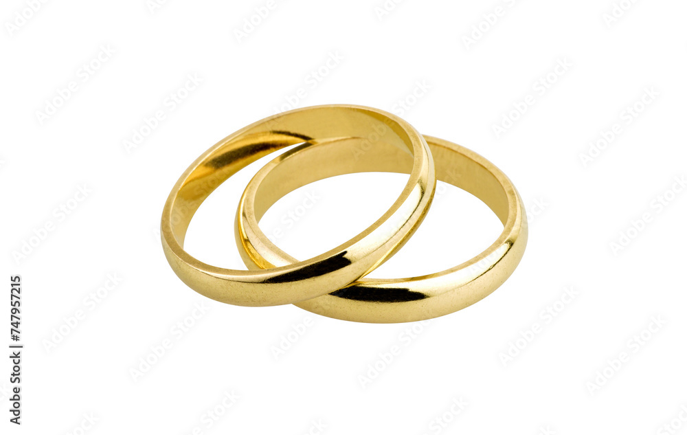 old wedding rings (clipping path )