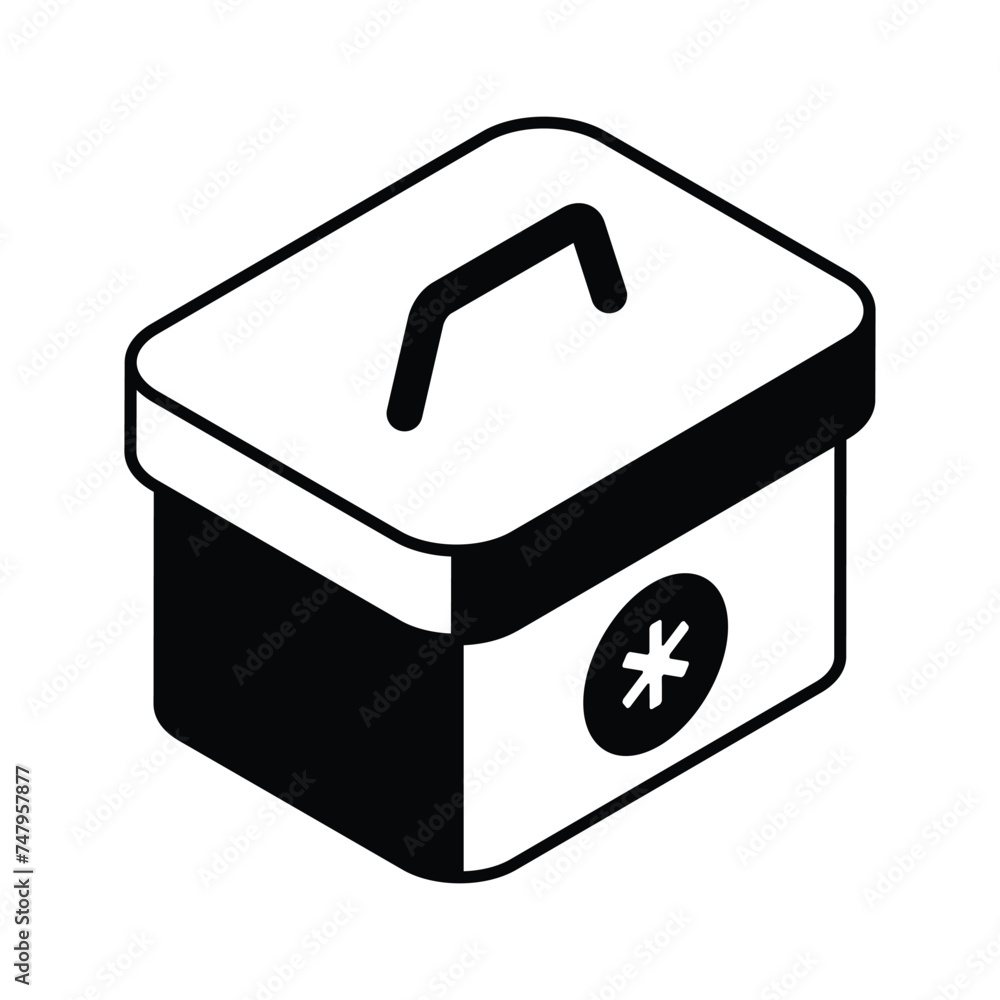 Download this amazing isometric icon of first aid kit, medical box vector design Download this amazing isometric icon of first aid kit, medical box vector design