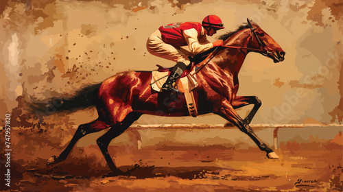 A Horse Jockey in a Race