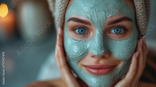 woman's face with cosmetic mask